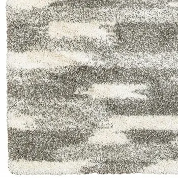 4' X 6' Gray And Ivory Geometric Pattern Area Rug