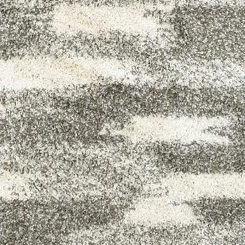 7' X 10' Gray And Ivory Geometric Pattern Area Rug