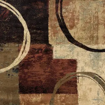 8' X 11' Brown And Black Abstract Geometric Area Rug
