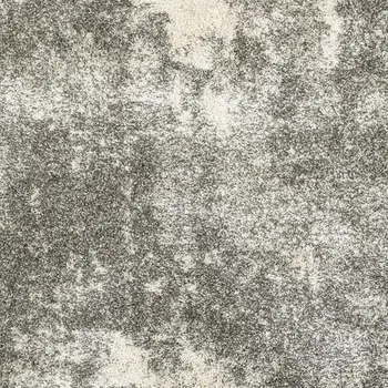 8' X 11' Gray And Ivory Distressed Abstract Area Rug