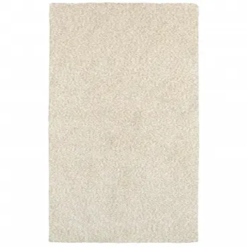 8' X 11' Modern Shag Ivory Indoor Area Rug