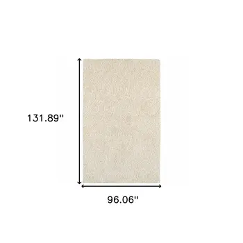 8' X 11' Modern Shag Ivory Indoor Area Rug