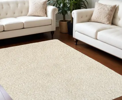 8' X 11' Modern Shag Ivory Indoor Area Rug
