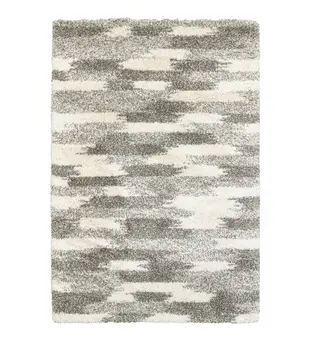 10' X 13' Gray And Ivory Geometric Pattern Area Rug