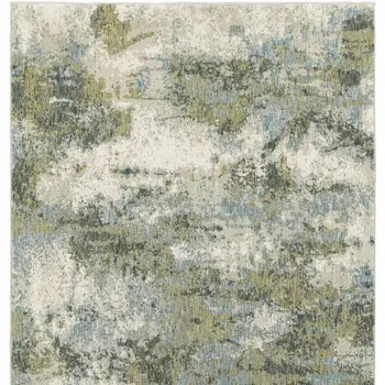 2' X 3' Blue Green Power Loom Area Rug