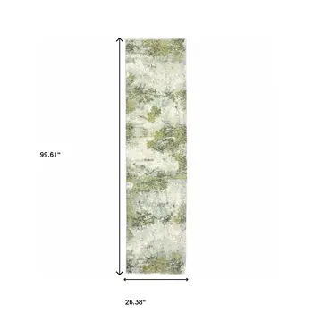 8' Blue And Green Runner Rug
