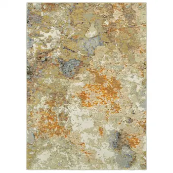 3' X 5' Gold And Ivory Area Rug