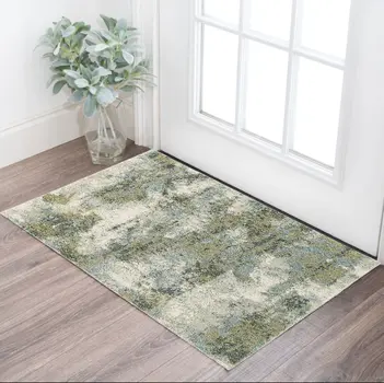 3' X 5' Blue Green Power Loom Area Rug