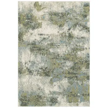 7' X 10' Blue Green Power Loom Area Rug