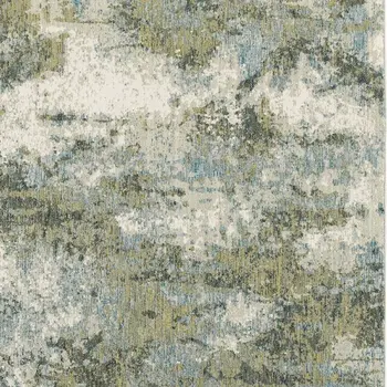 7' X 10' Blue Green Power Loom Area Rug