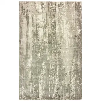 6' X 9' Gray And Ivory Abstract Hand Loomed Distressed Area Rug