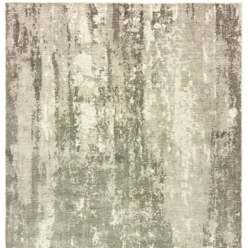 6' X 9' Gray And Ivory Abstract Hand Loomed Distressed Area Rug