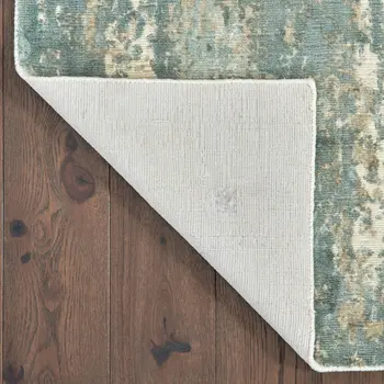 8' X 10' Blue And Gray Abstract Hand Loomed Distressed Area Rug