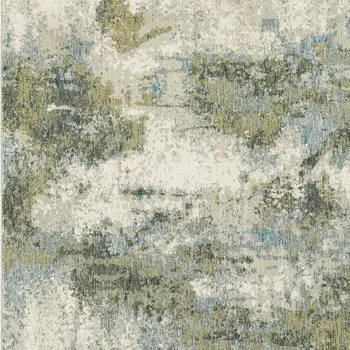 10' X 13' Blue Green Power Loom Area Rug
