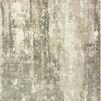 9' X 12' Gray And Ivory Abstract Hand Loomed Distressed Area Rug