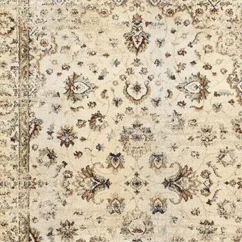 10' X 13' Ivory And Gold Medallion Distressed Area Rug