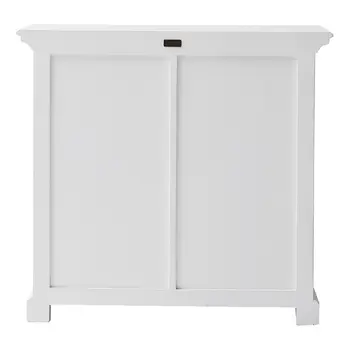 35" White Accent Cabinet With Two Drawers and Baskets