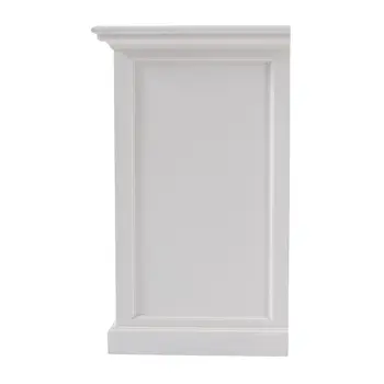 71" White Solid Wood Three Drawer Sideboard with Five Doors