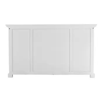 57" White Solid Wood Three Drawer Sideboard