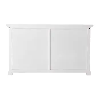 57" White Wood Two Drawer Buffet Table