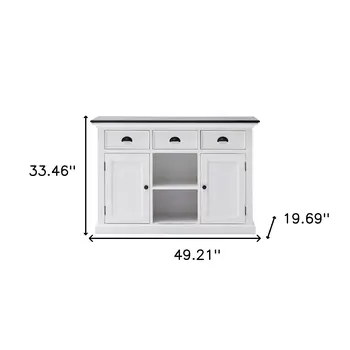 Modern Farmhouse Black And White Large Accent Cabinet