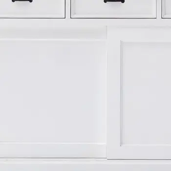 Modern Farmhouse Black And White Buffet Server With Sliding Doors