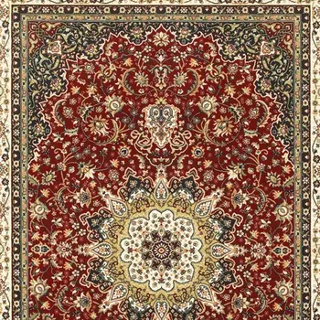 4' X 6' Red And Ivory Floral Medallion Area Rug