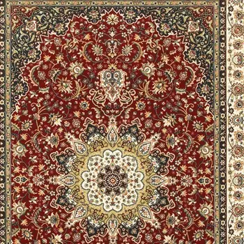 6' X 9' Red And Ivory Floral Medallion Area Rug