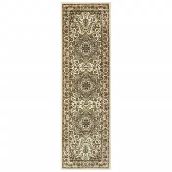 8' Beige And Ivory Runner Rug
