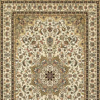 5' X 8' Ivory And Beige Floral Medallion Area Rug
