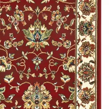 8' Red And Ivory Runner Rug