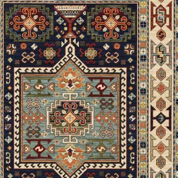 8' X 11' Blue And Ivory Medallion Area Rug
