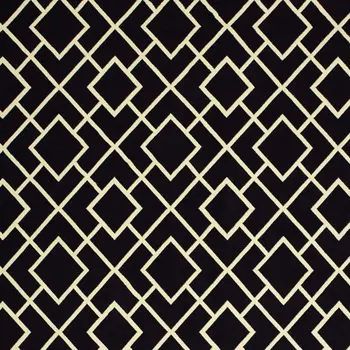 8' X 11' Black And Ivory Diamond Area Rug