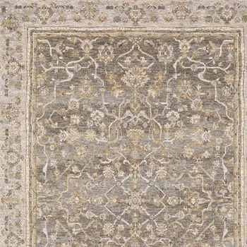 3' X 5' Beige Grey Machine Woven Oriental Indoor Arean Rug