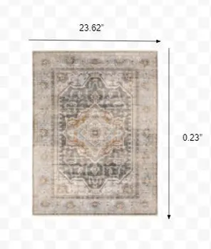 2' X 3' Blue And Gray Area Rug