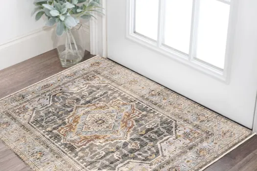 2' X 3' Blue And Gray Area Rug