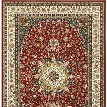 2' X 3' Red And Ivory Area Rug