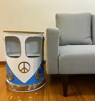 Peace Out Blue Retro Nightstand