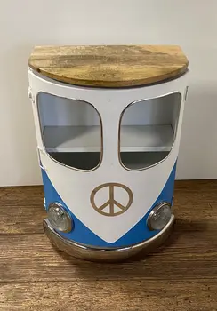 Peace Out Blue Retro Nightstand