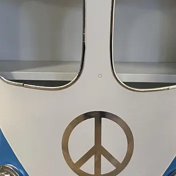 Peace Out Blue Retro Nightstand