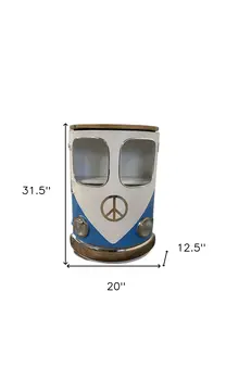 Peace Out Blue Retro Nightstand
