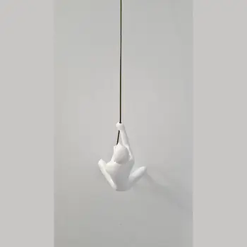 6" X 3" White Resin Climbing Man Hanging Dimensional Sculpture