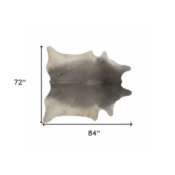 6' X 7' Gray Cowhide Handmade Area Rug