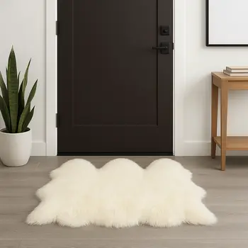 3' X 5' Trio Natural Sheepskin Area Rug