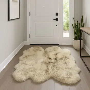 3' X 5' Brown Ombre Natural Sheepskin Area Rug