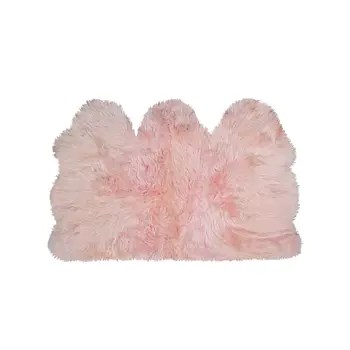 3' X 5' Pink Natural Sheepskin Area Rug