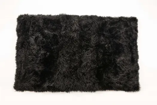 3' X 5' Black Natural Rectangular Sheepskin Area Rug