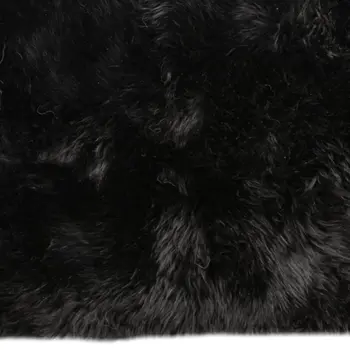 2' X 5' Black Natural Rectangular Sheepskin Area Rug