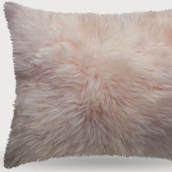18" Blush Sheepskin Throw Pillow