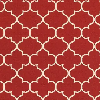 4' X 6' Red And Ivory Indoor Outdoor Area Rug